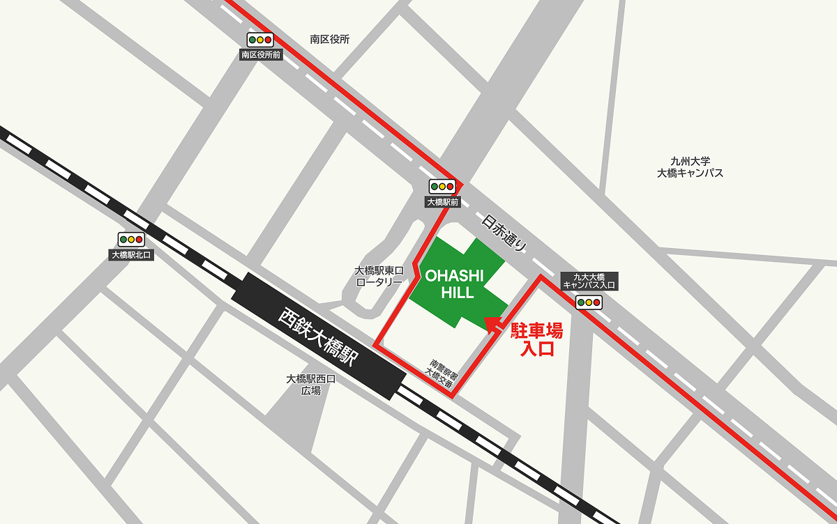 駐車場入り口のご案内